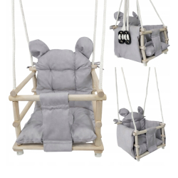 Huśtawka drewniana z materacem